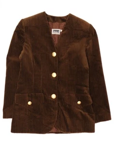 LUISA SPAGNOLI Womens 3 Button Blazer Jacket IT 42 Medium Brown Striped BP10 - Picture 1 of 3
