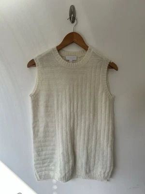 The White Company Sweater Vest Tank Size Small Cream Alpaca Wool Blend Knitted - Image 1 of 4