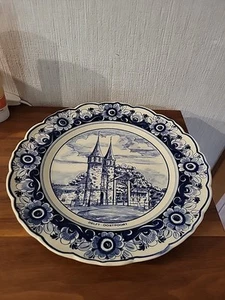 Wandteller Delft OOSTPOORT Made In Holland Rund 24×3Cm - Bild 1 von 6