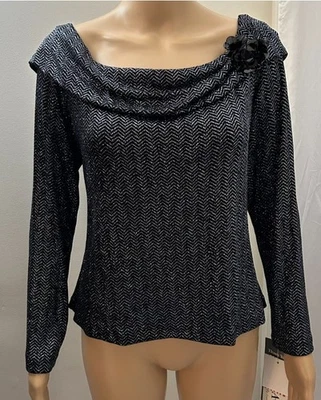 XSCAPE by Joanna Chen Nuevo con Etiquetas Para Mujer Talla L Negro Brillante Hombro Elástico Foto 1 de 4