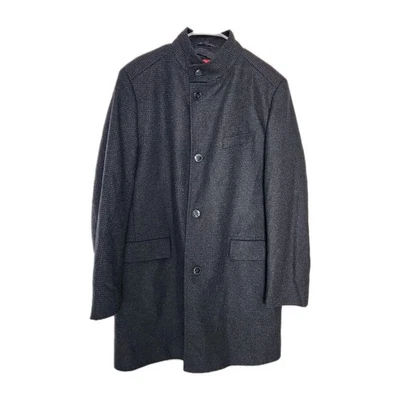Hugo Boss The Sintrax Classic Long Wool Coat Gray Houndstooth Men's Size 44R - Image 1 of 4