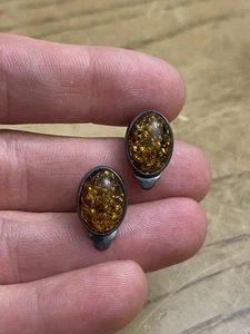 Vintage Estate 925 Sterling Silver Signed Clip On Earring - Picture 1 of 2