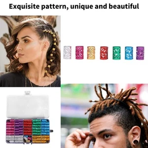 170Pcs Haar Dreadlocks Perlen Verschiedene Farben Exquisite Muster Trendy Le SAL - Bild 1 von 22