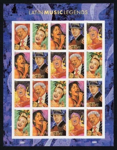US STAMP SHEET: Scott 4497 - 4501 "Latin Music Legends" 20x FOREVER MNH 2011 - Picture 1 of 1