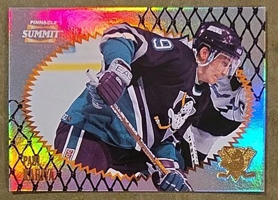 Pinnacle Summit 1996-97 Premium Stock Paul Kariya refractor de plata #116 HOF Foto 1 de 2