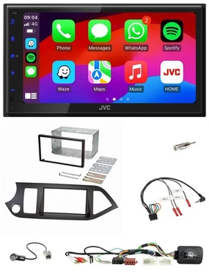 JVC Bluetooth 2DIN Lenkrad DAB USB Autoradio für Kia Picanto ab 11 AUX,USB m. St - Bild 1 von 4