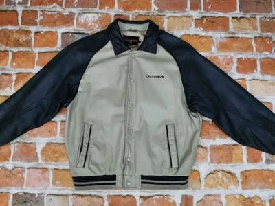 Chevignon Vintage Chaqueta Letras de Imprenta Azul Beige Informal Talla:L Punta - Imagen 1 de 4