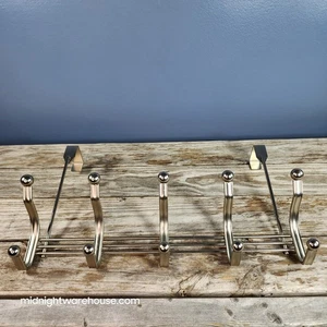 Clothes Towel Hat Towel Robe Clothing Rack - 5 Double Hooks - Nickel - Over Door - Picture 1 of 5
