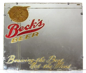 INSEGNA PUBBLICITARIA SPECCHIO/SPECCHIO BECKS BEFFALO NY anni '30 - Foto 1 di 3