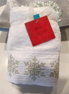 CHRISTMAS HOLIDAY, HAND TOWEL SET, BEEKMAN, BRAND NEW W/ TAGS, SMALL SNOWFLAKE - Picture 1 of 9