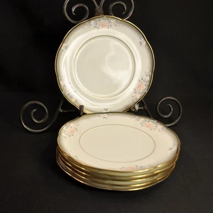 Noritake 6 Bread & Butter Plates Peach Floral w/Gold 1988-1990 Carnegie #9772 - Picture 1 of 12