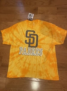 San Diego Padres Men’s Size 2XL Genuine MLB T Shirt Tie Dye Brown And Yellow - Picture 1 of 5