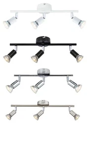 3 Way Adjustable LED GU10 Ceiling Spotlight Fixture Bar Kitchen Light - Picture 1 of 11