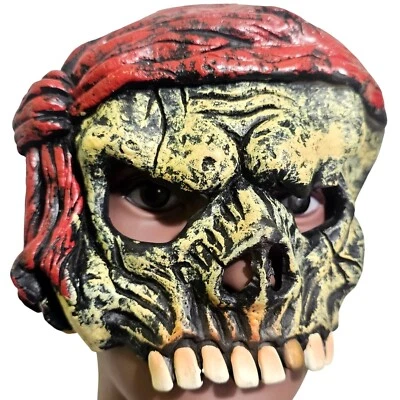 Skeleton Pirate Half Mask Adult Halloween Costume Dead Undead Zombie Ghost Teeth - Image 1 of 4