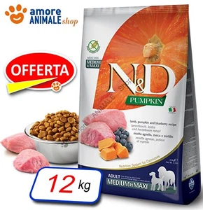 Farmina Dog N&D Pumpkin Adult Medium / Maxi → Agnello e Mirtillo - 12 kg Cane - Foto 1 di 1