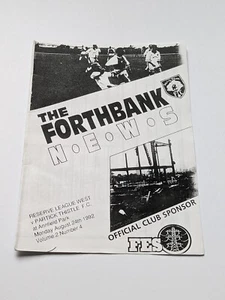 Stirling Albion v Partick Thistle Scottish Football Reserve Programme 1992 - Picture 1 of 3
