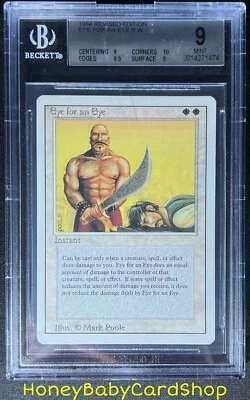 MTG 3rd Edition Revised 1994 Eye for an Eye BGS 9.0Q++ (Quad++) MINT 93/94 - Image 1 of 4