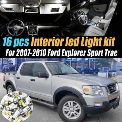 Kit de lâmpada branca LED interior de carro 16 peças para 2007-10 Ford Explorer Sport Trac - Imagem 1 de 4