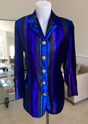 GIANNI VERSACE striped velvet blazer size IT 38 from F/W 1993/94 - Image 1 of 4