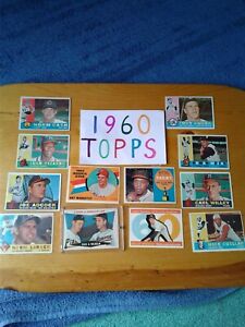 Old baseball card lot《1960~Topps》《1st~Edition》☆Wilhelm•Cash•Kubek•Adcock•Pierce☆