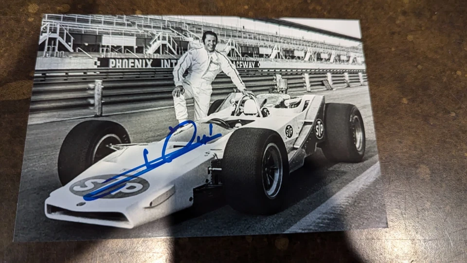 Mario Andretti Auténtico Firmado a Mano 4x6 Foto Autógrafo, Leyenda de Carreras Foto 1 de 1