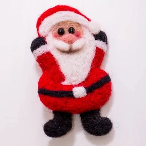Santa Claus Felted Brooch – Handmade Wool Pin – Christmas Gift – Eco Jewelry - Picture 1 of 4