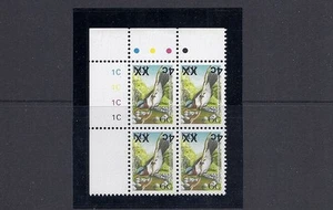 FIJI 2006 BIRD PROVISIONAL 4c/6c (Sc 1156a inverted ovpt) plate blk/4 VF MNH z20 - Picture 1 of 1