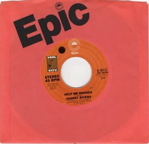 Johnny Rivers – Help Me Rhonda 1975 Epic Rock & Roll VG+ - Picture 1 of 2
