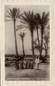 PC EGYPT, GUIZEH PYRAMIDS, Vintage EMBOSSED REAL PHOTO Postcard (b35318) - Picture 1 of 2