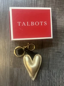 NEW TALBOTS / KEYCHAIN / KEYRING / Gold Heart & Tassel / HANDBAG CLIP Cute - Picture 1 of 5