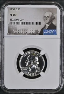 1958 Washington Quarters 25C NGC PF66 - Picture 1 of 2