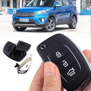 Estuche llavero plegable abatible de 3 botones apto para Hyundai Santa Fe ix45 - Imagen 1 de 4