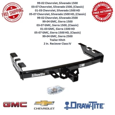 Draw-Tite 41534 Trailer Hitch Class IV, Black 2" Receiver For Silverado & Sierra - Image 1 of 4