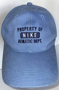 Nike Property Of Athletic Dept. Blue Cap Hat Adjustable 100% Cotton - Picture 1 of 9