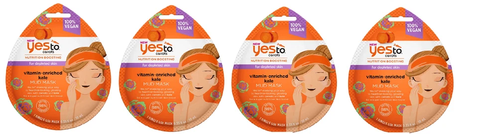 Yes To Carrots Vitamin-Enriched Kale Paper Single-Use Mask (4 pack) - Image 1 of 1