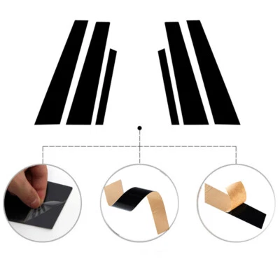 Kit de cubierta de ventana postes de pilar negro brillante para piano para Jaguar XE X760 2016-2023 Foto 1 de 4