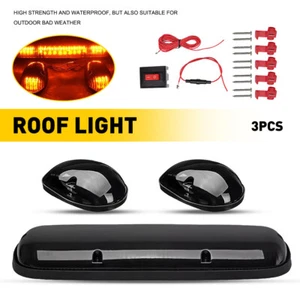 3pcs Smoked Amber LED Cab Roof Clearance Light Kit For 2002-2006 Chevy Silverado - Picture 1 of 17