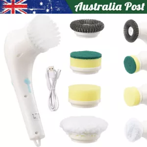 Electric Cleaning Brush Spin Scrubber With 5 Brush Heads Automatic Cleaning Kit - Picture 1 of 17