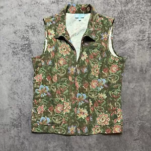 Koret Floral Paisley Zip Up Vest Women’s Size Medium Cottagecore Boho - Picture 1 of 11