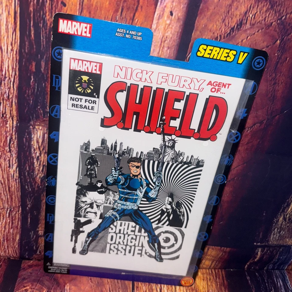 Libro de historietas de Nick Fury Agent of SHIELD serie 5 de Marvel Legends con pared de coleccionista Foto 1 de 4