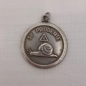 Medaglia antica francese in argento sterling 800 smaltato gruppo sanguigno B-... - Foto 1 di 2
