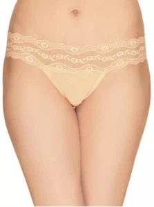 b. tempt'd By Wacoal 933182 - Apricot Ice - Lace Waist Thong Panty Sz S - Picture 1 of 3