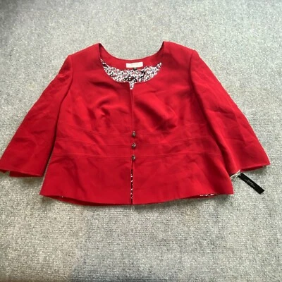 Tahari Arthur S. Levine Blazer куртка женщин красный 22W с подкладкой карьера профессиональный - Изображение 1 из 4