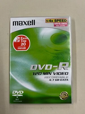 1 x MAXELL Recordable DVD-R 1-4x SPEED DVD-R 120MIN VIDEO RECORDABLE 4.7 GB DATA - Image 1 of 4