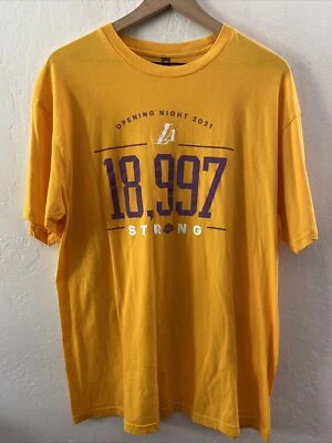 Los Angeles Lakers T Shirt Opening Night 2021 Adult XL Lakers Strong Yellow - Image 1 of 4