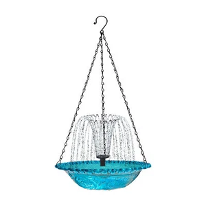 Solar Power Bird Bath Fountain Hanging Bird Bath Bowl With Solar Fountain - Picture 1 of 10