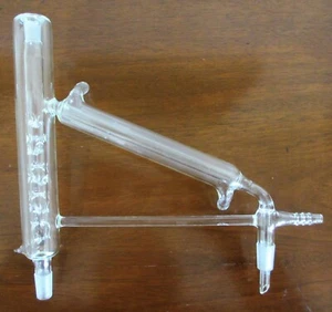 DISTILLATION HEAD VIGREUX, JACKETED 10/18 Thermometer 14/20 Outer Joint NEW - Picture 1 of 12