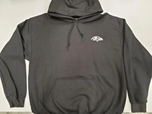 20120 Mens Majestic BALTIMORE RAVENS Pullover Hooded Hoodie SWEATSHIRT BLACK - Picture 1 of 1