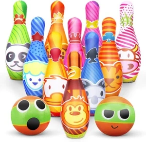 Kegelspiel für Kinder Outdoor Garten Spielzeug Dosenwerfen - Bild 1 von 7