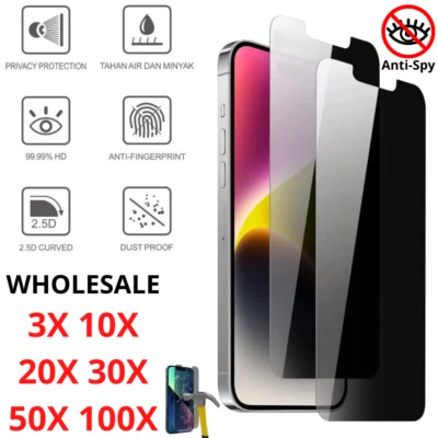 Lote Protector Pantalla Privacidad Cristal Templado Para iPhone 16 15 14 13 12 11 Pro Max Foto 1 de 4